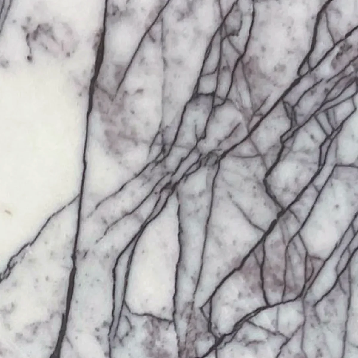 Lilac Violet marble, white with dense violet-grey veining, tile