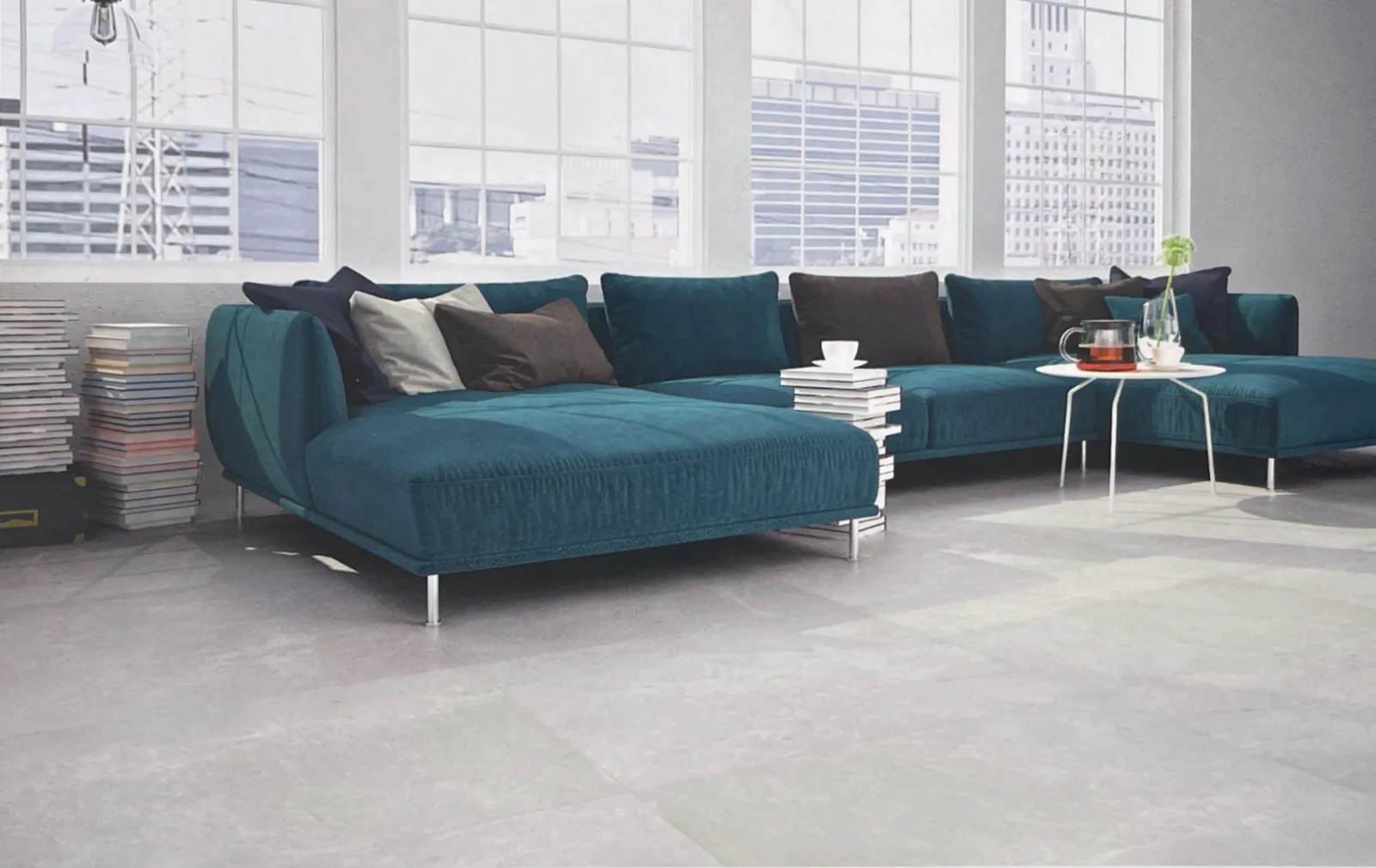 Room with milas Pearl marble, even pearl grey with a quiet pattern